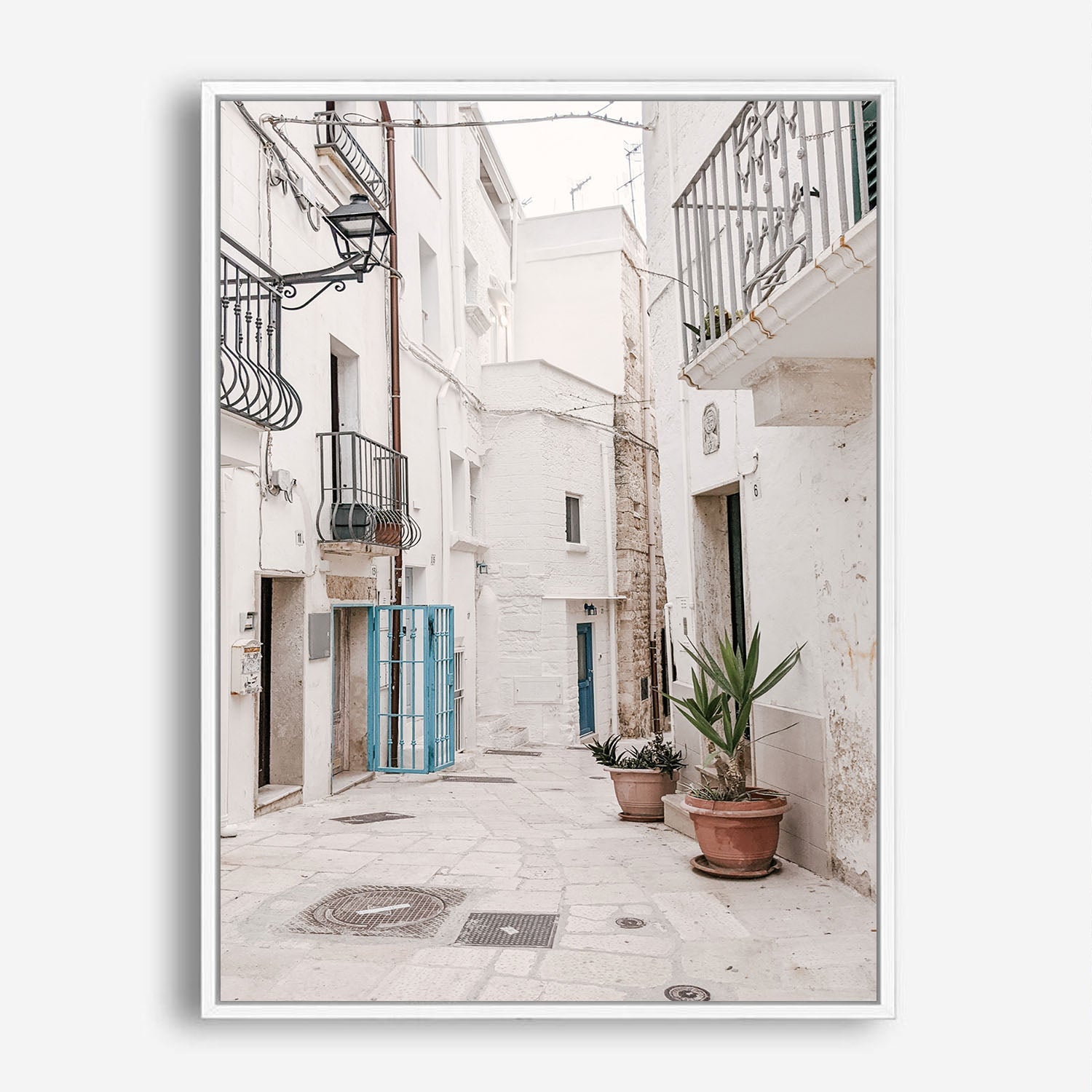 Wes Co Gallery Poster Charming Whitewashed Streets 8 x 10" Home Goods - Nature  Art Print