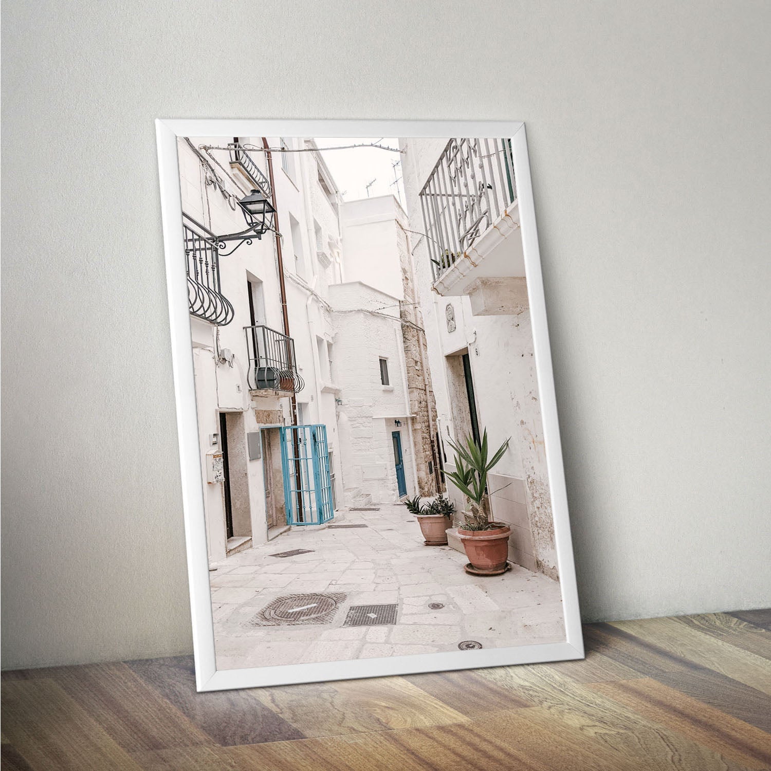 Wes Co Gallery Poster Charming Whitewashed Streets 11 x 17" Home Goods - Nature  Art Print