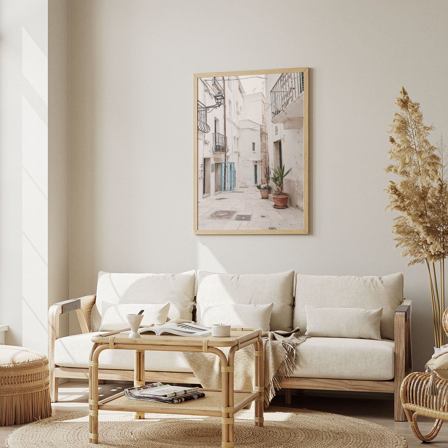 Wes Co Gallery Poster Charming Whitewashed Streets 8 x 10" Home Goods - Nature  Art Print