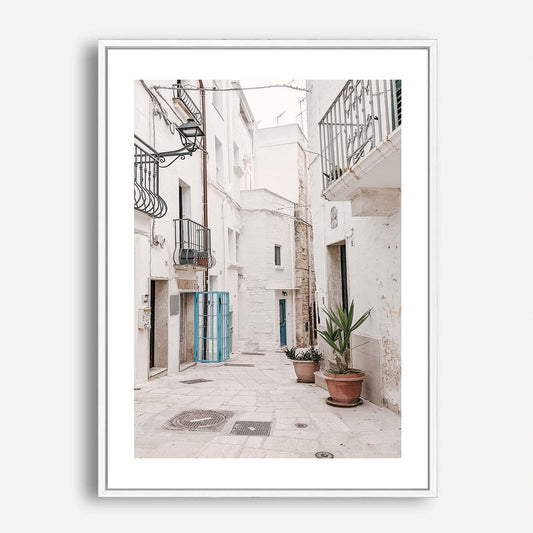 Wes Co Gallery Poster Charming Whitewashed Streets 5 x 7" Home Goods - Nature  Art Print