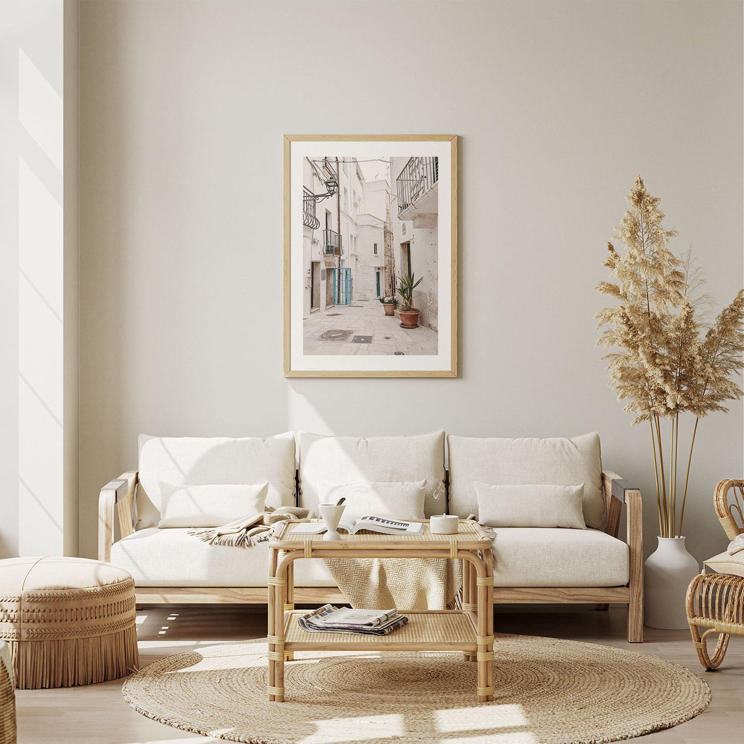 Wes Co Gallery Poster Charming Whitewashed Streets 5 x 7" Home Goods - Nature  Art Print