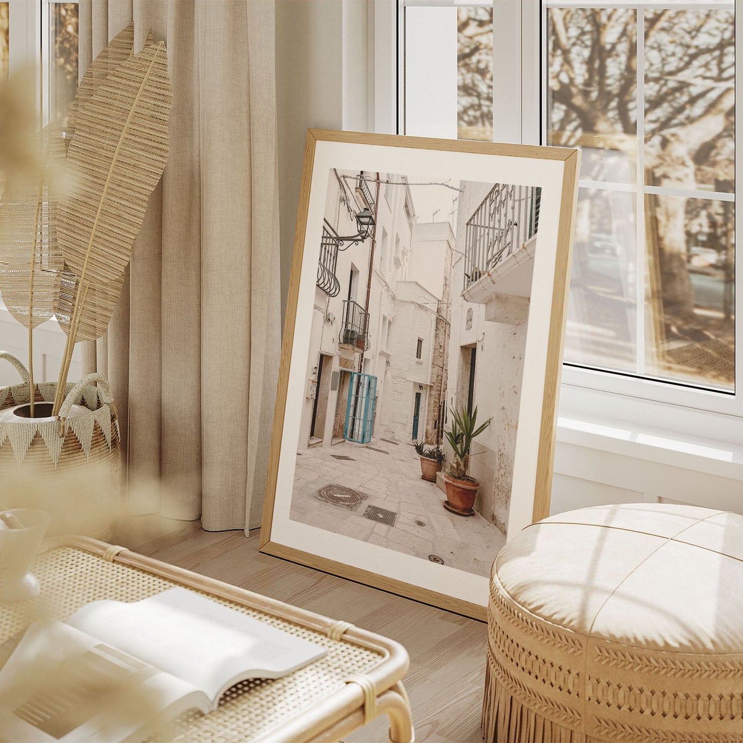 Wes Co Gallery Poster Charming Whitewashed Streets 8 x 10" Home Goods - Nature  Art Print