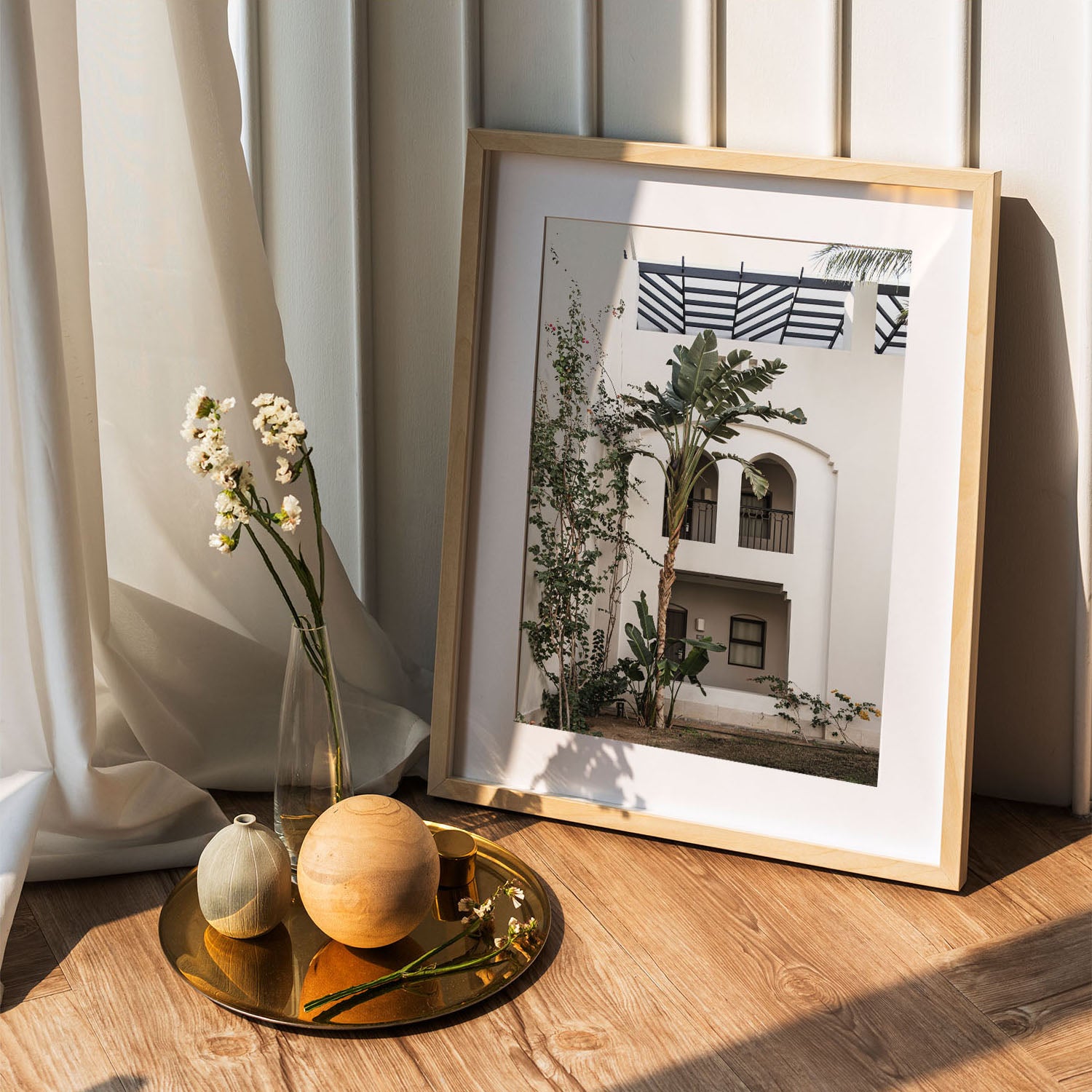 Wes Co Gallery Poster Tropical Palm Courtyard 5 x 7" Home Goods - Nature  Art Print