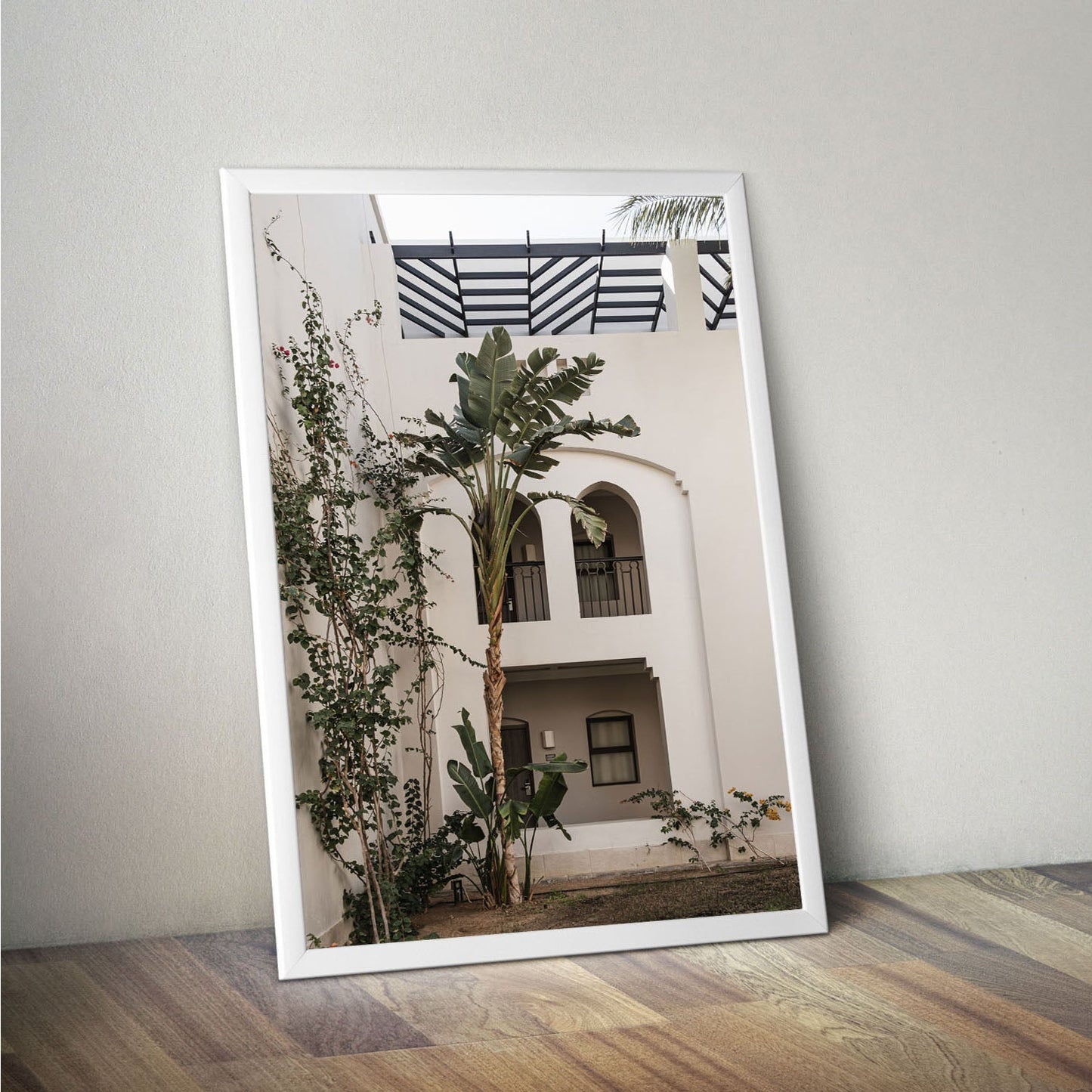 Wes Co Gallery Poster Tropical Palm Courtyard 11 x 17" Home Goods - Nature  Art Print