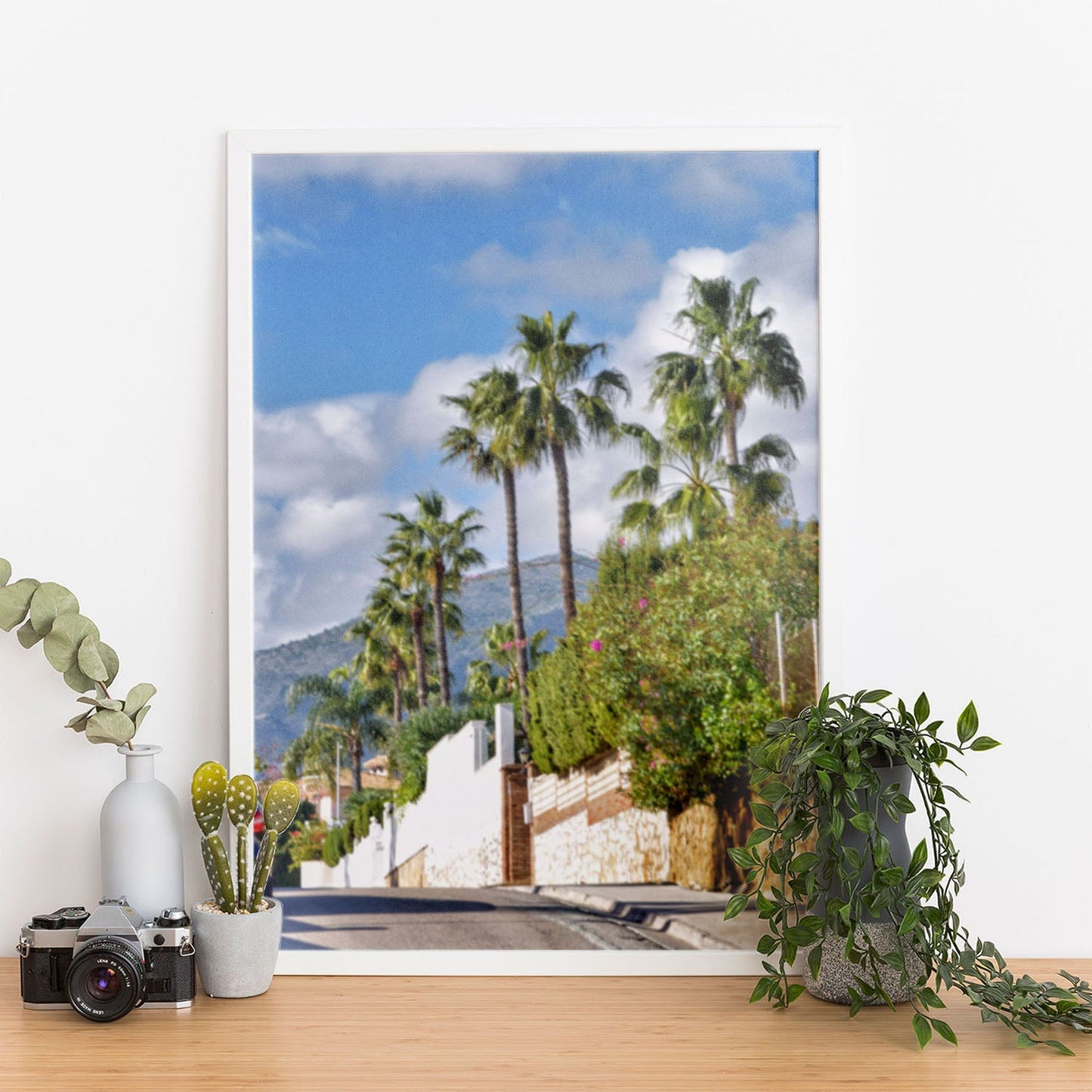 Wes Co Gallery Poster Sunny Palm Avenue 11 x 17" Home Goods - Nature  Art Print