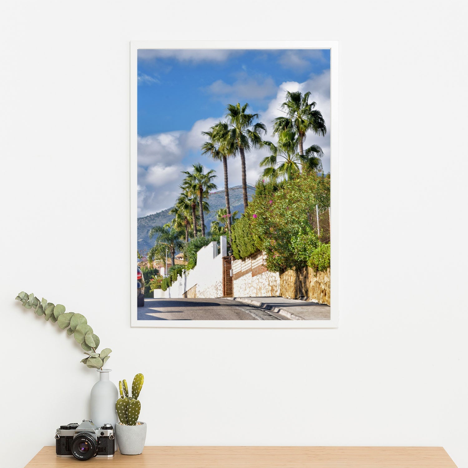 Wes Co Gallery Poster Sunny Palm Avenue 11 x 17" Home Goods - Nature  Art Print