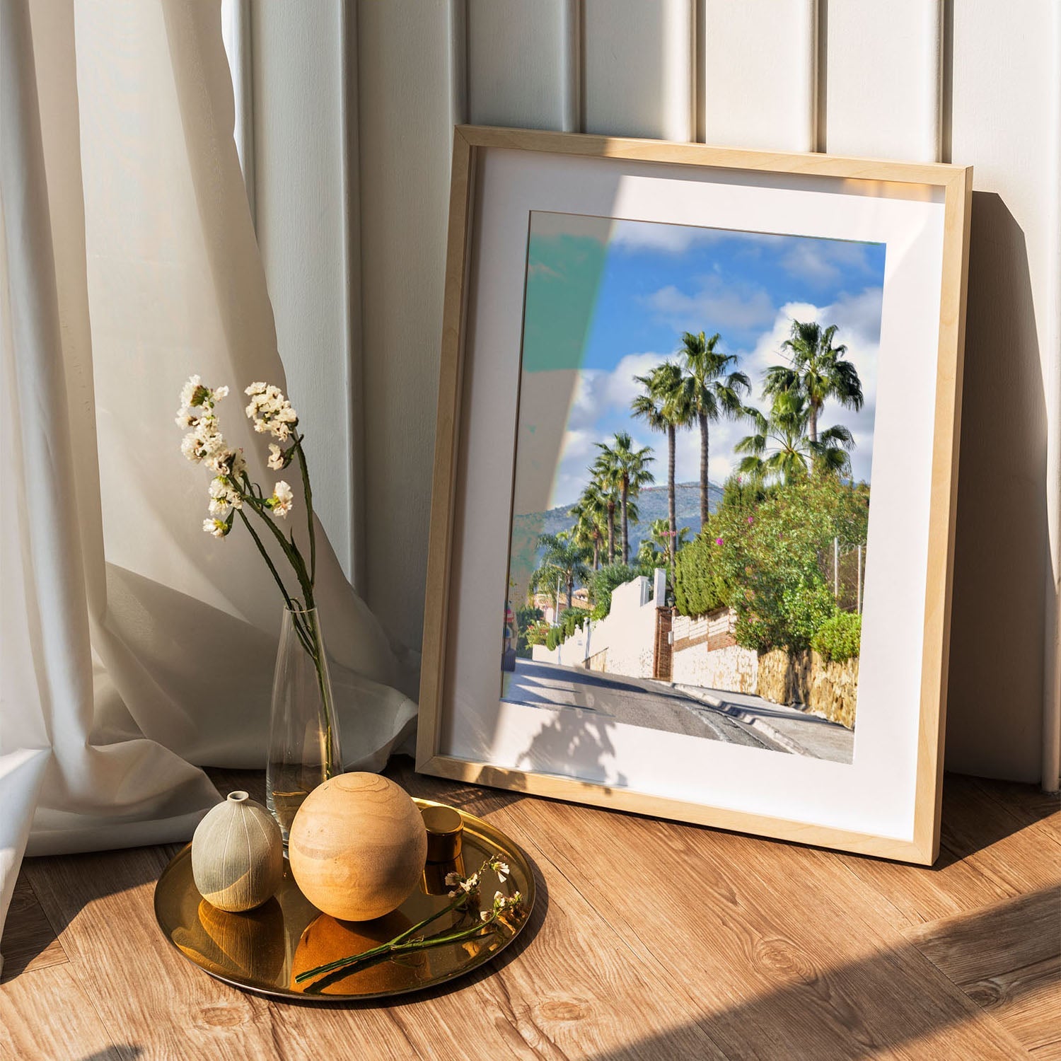 Wes Co Gallery Poster Sunny Palm Avenue 5 x 7" Home Goods - Nature  Art Print