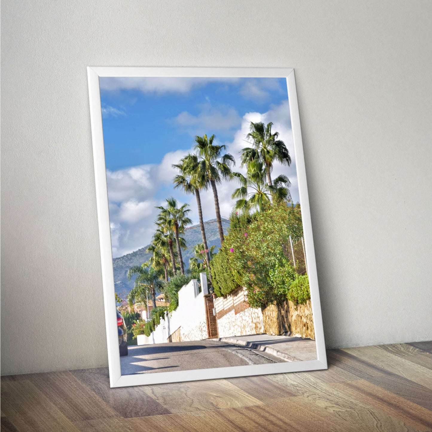 Wes Co Gallery Poster Sunny Palm Avenue 11 x 17" Home Goods - Nature  Art Print