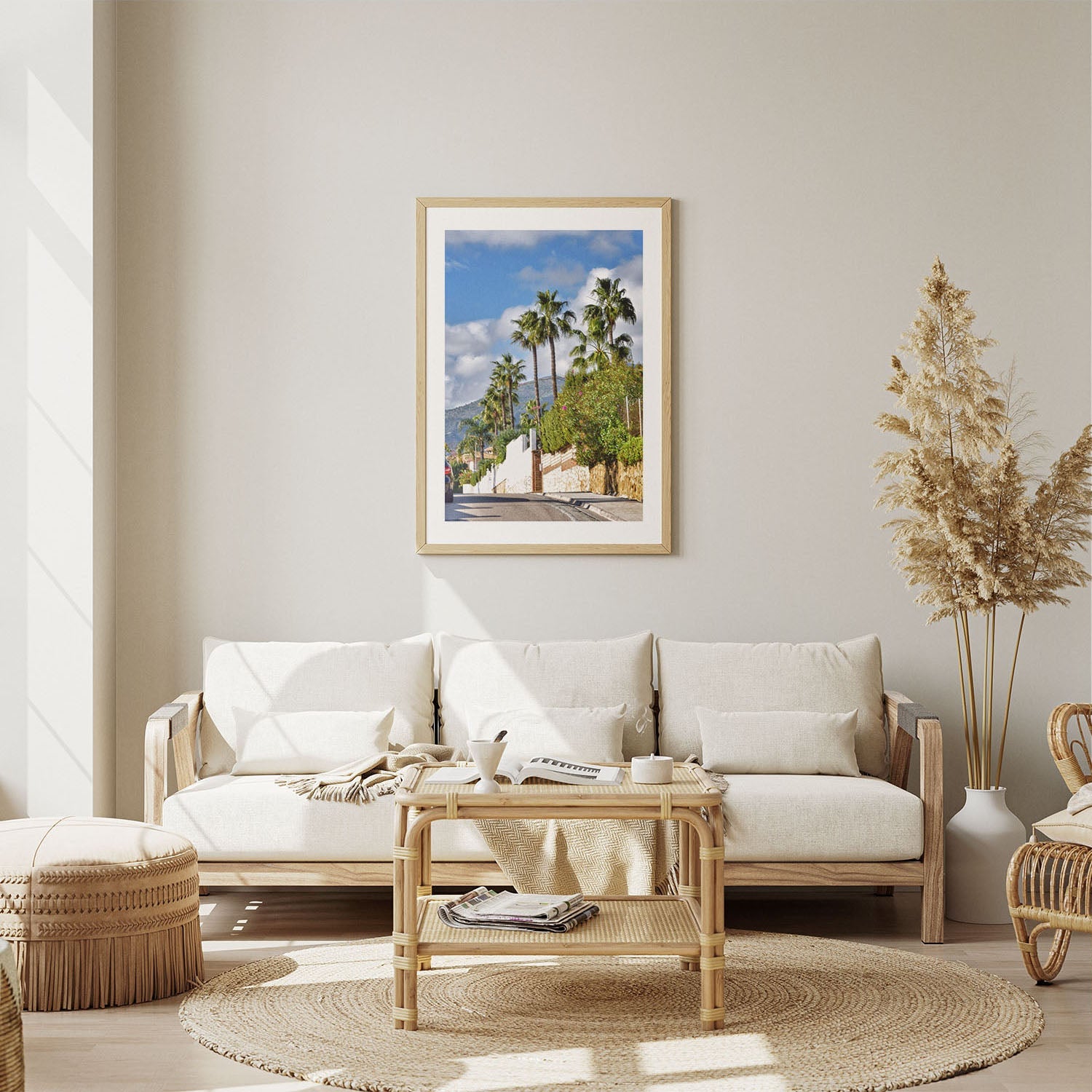 Wes Co Gallery Poster Sunny Palm Avenue 5 x 7" Home Goods - Nature  Art Print