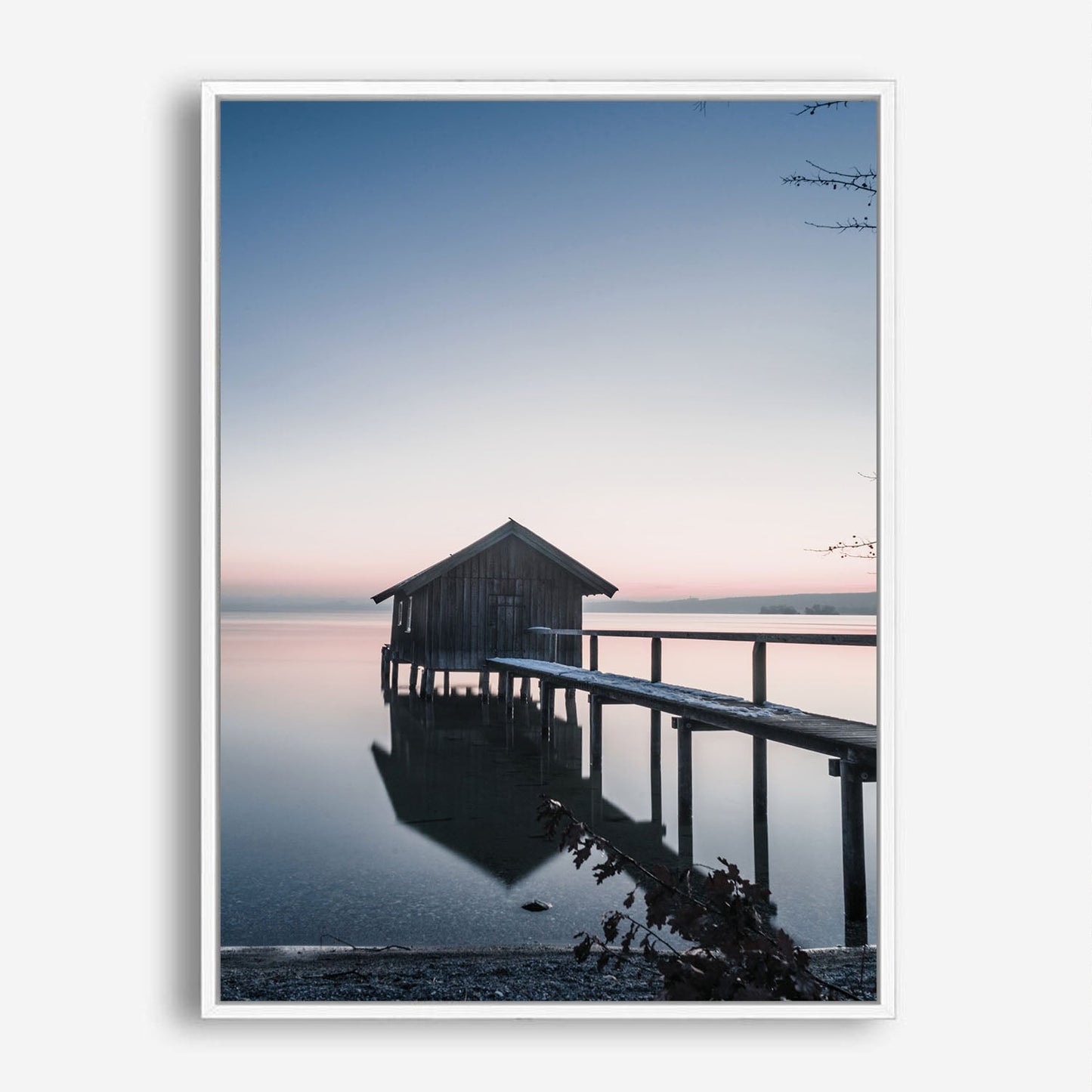 Wes Co Gallery Poster Lakeside Cabin at Dusk 8 x 10" Home Goods - Nature  Art Print