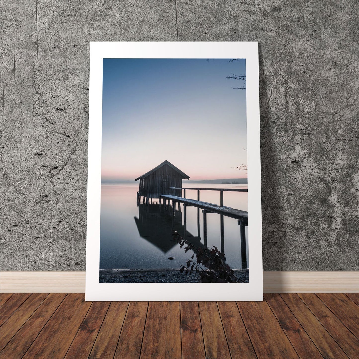 Wes Co Gallery Poster Lakeside Cabin at Dusk 8 x 10" Home Goods - Nature  Art Print