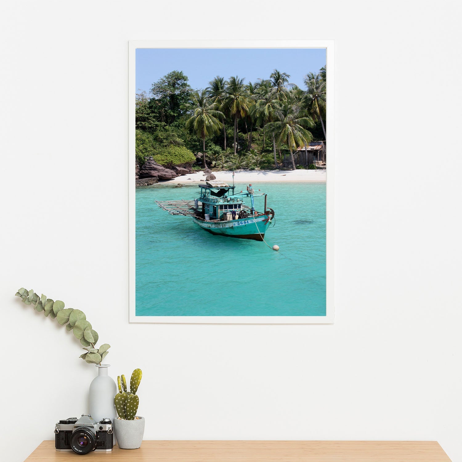 Wes Co Gallery Poster Rustic Fishing Boat Tranquility 11 x 17" Home Goods - Nature  Art Print