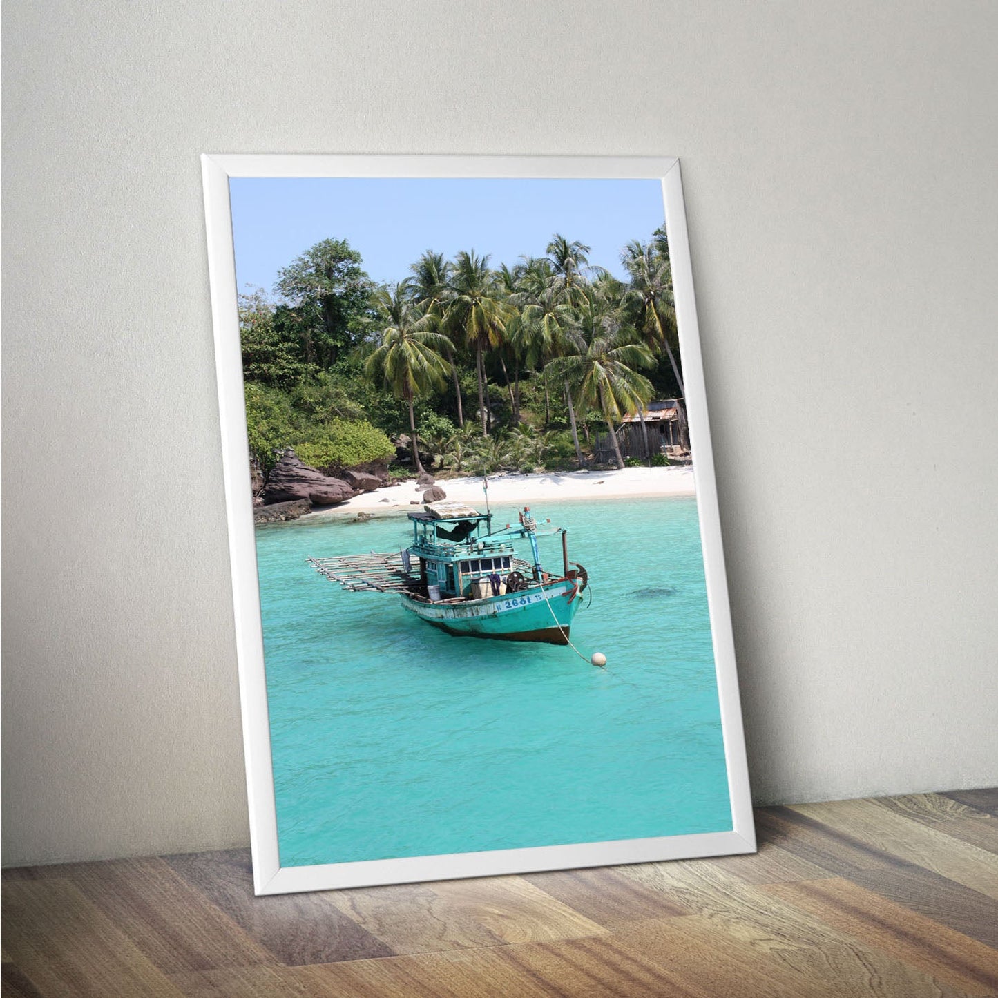 Wes Co Gallery Poster Rustic Fishing Boat Tranquility 11 x 17" Home Goods - Nature  Art Print