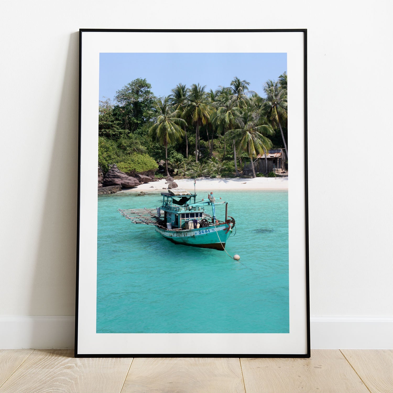 Wes Co Gallery Poster Rustic Fishing Boat Tranquility 5 x 7" Home Goods - Nature  Art Print