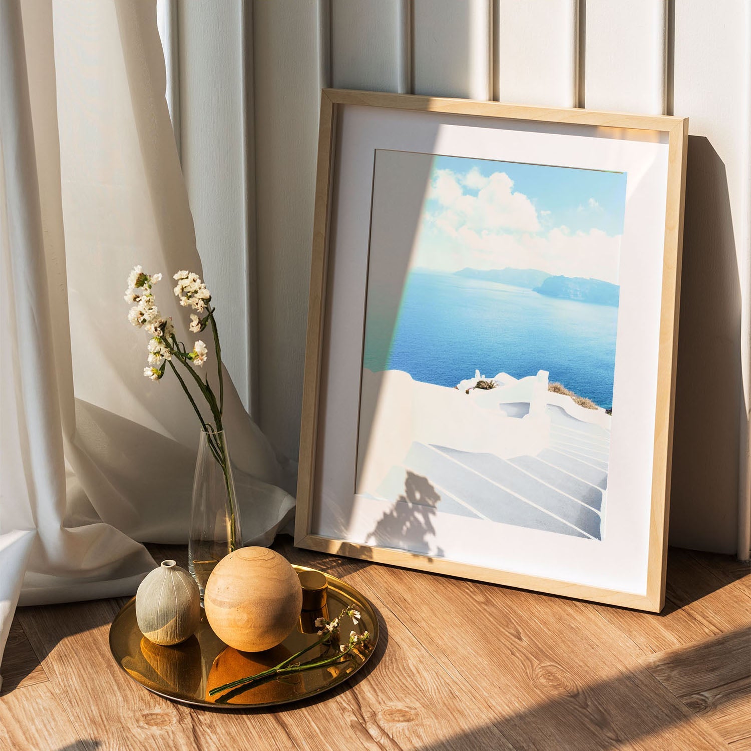 Wes Co Gallery Poster Santorini Steps 5 x 7" Home Goods - Nature  Art Print