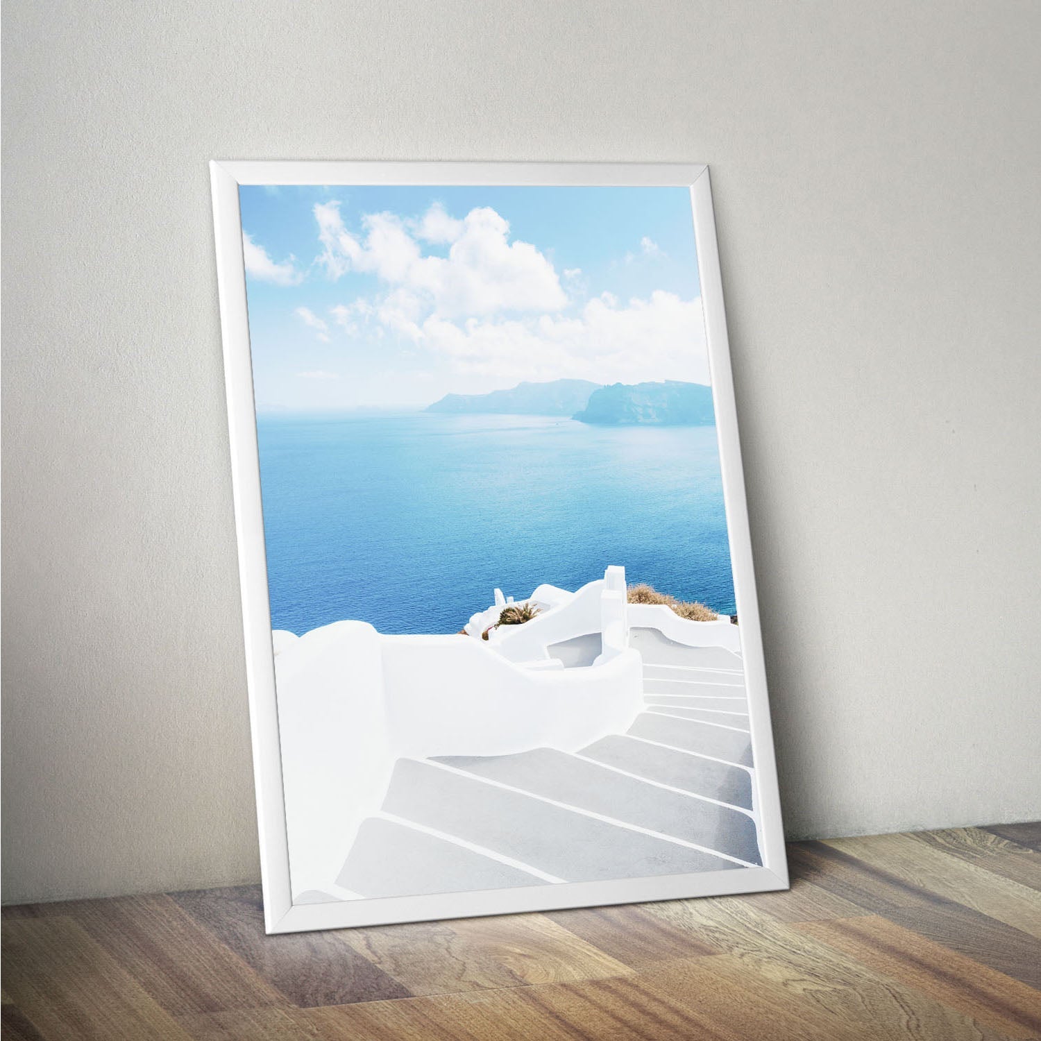 Wes Co Gallery Poster Santorini Steps 11 x 17" Home Goods - Nature  Art Print