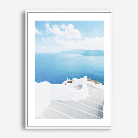 Wes Co Gallery Poster Santorini Steps 5 x 7" Home Goods - Nature  Art Print