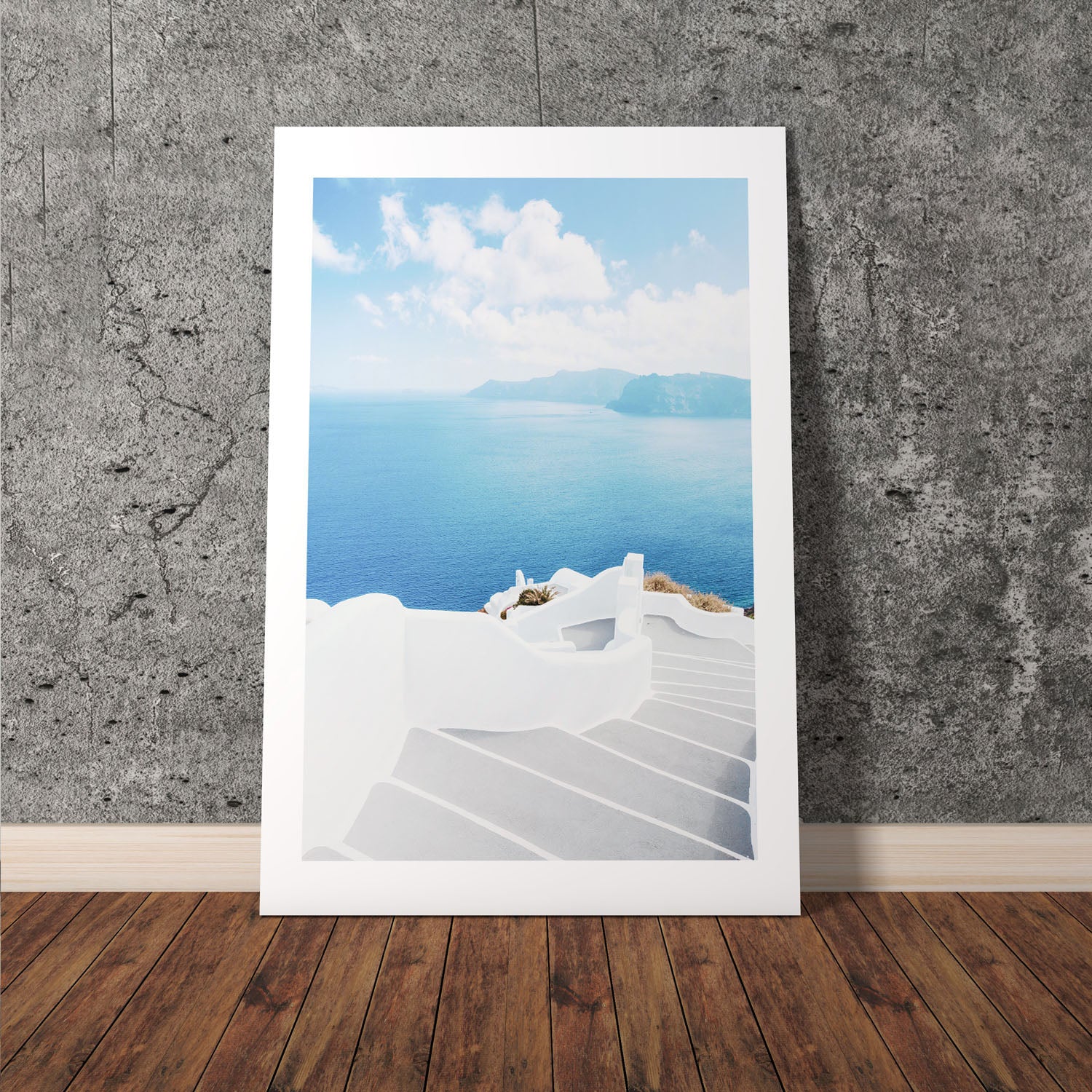 Wes Co Gallery Poster Santorini Steps 8 x 10" Home Goods - Nature  Art Print