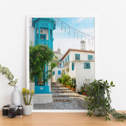 Wes Co Gallery Poster Mykonos Alley 11 x 17" Home Goods - Nature  Art Print