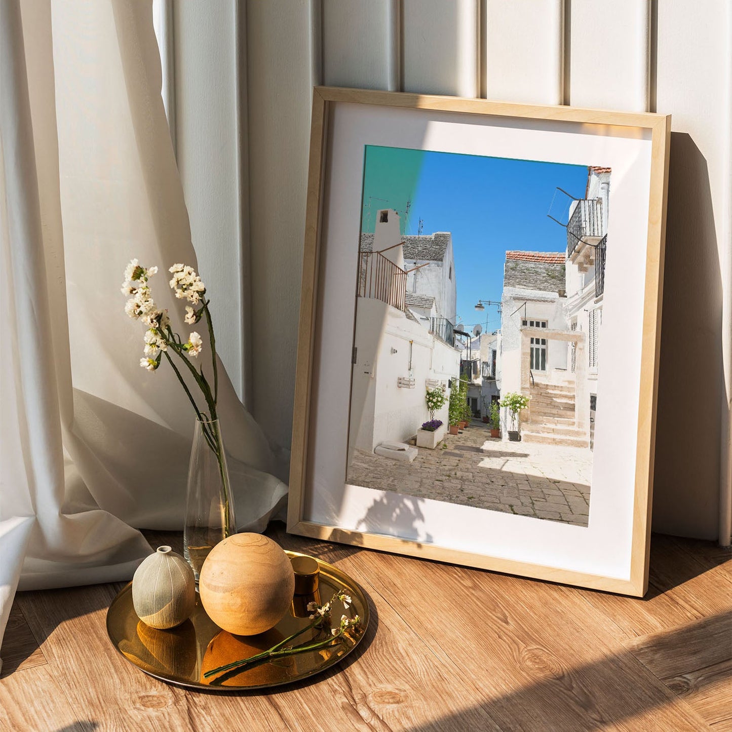 Wes Co Gallery Poster Mediterranean Walkway 5 x 7" Home Goods - Nature  Art Print