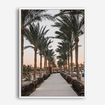 Wes Co Gallery Poster Sunset Palm Promenade 8 x 10" Home Goods - Nature  Art Print