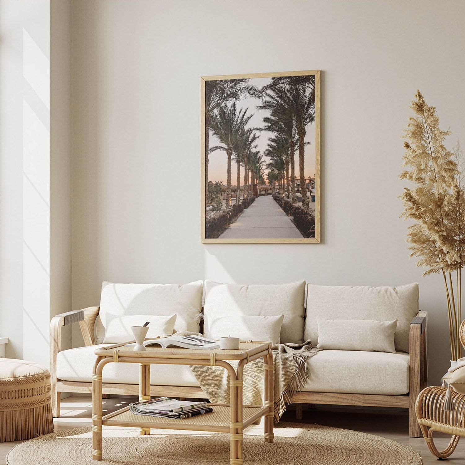 Wes Co Gallery Poster Sunset Palm Promenade 8 x 10" Home Goods - Nature  Art Print