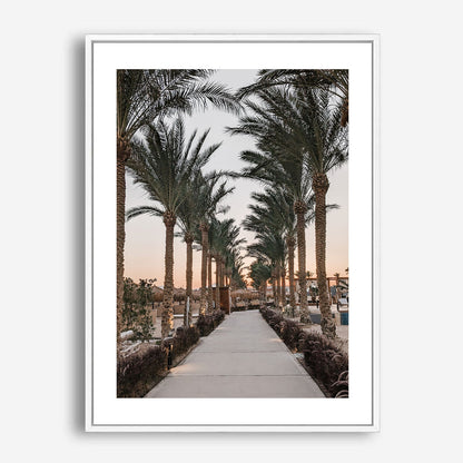 Wes Co Gallery Poster Sunset Palm Promenade 5 x 7" Home Goods - Nature  Art Print