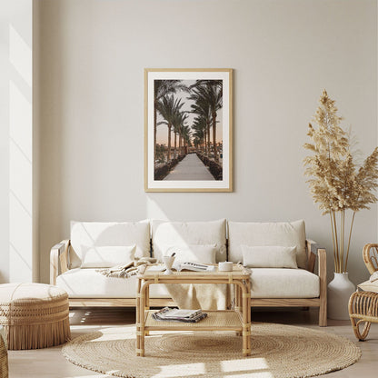 Wes Co Gallery Poster Sunset Palm Promenade 5 x 7" Home Goods - Nature  Art Print