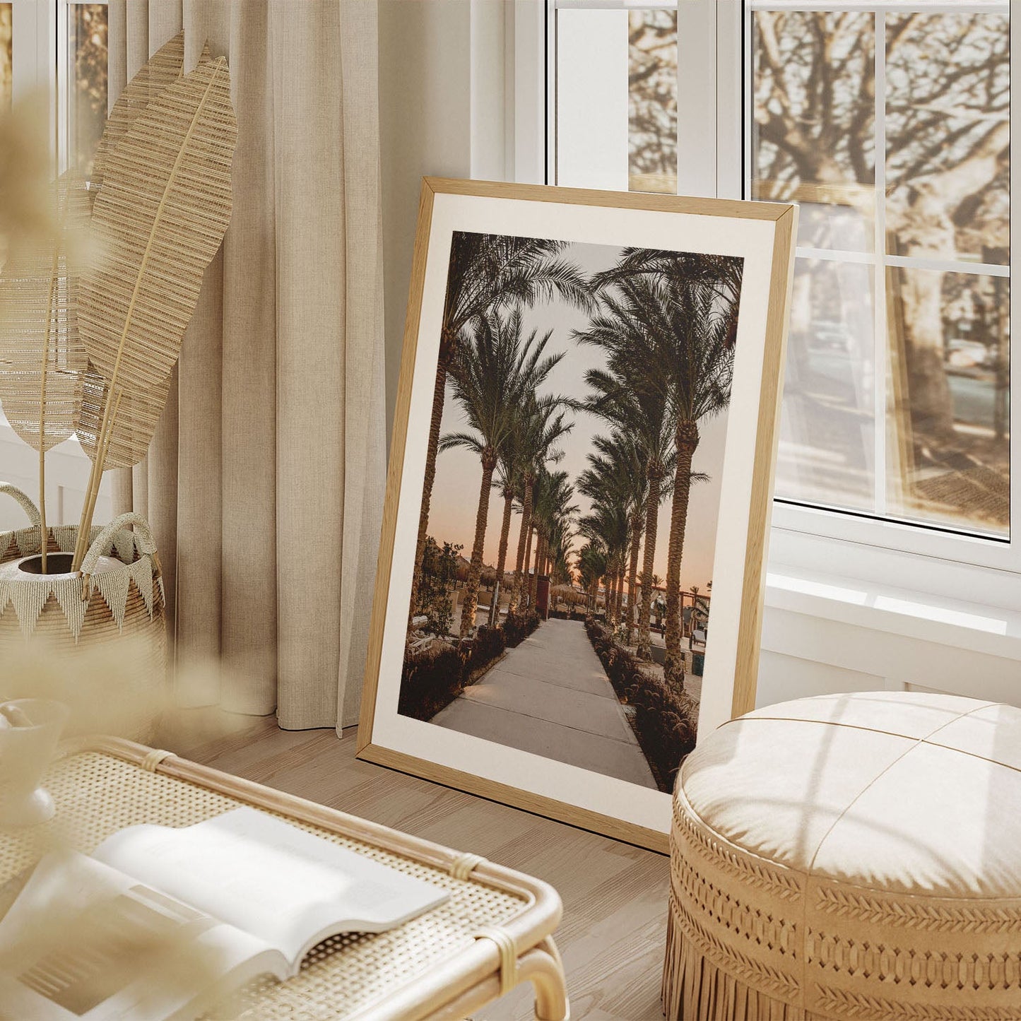 Wes Co Gallery Poster Sunset Palm Promenade 8 x 10" Home Goods - Nature  Art Print