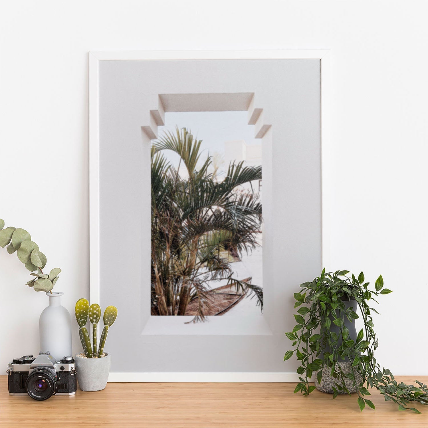 Wes Co Gallery Poster Framed Botanical Oasis 11 x 17" Home Goods - Nature  Art Print