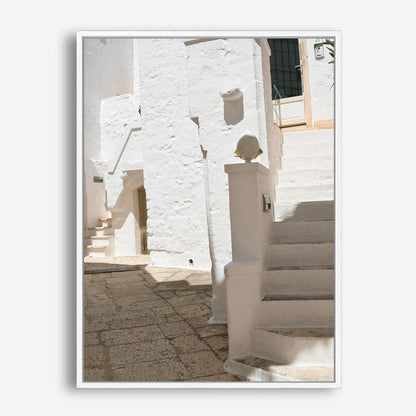 Wes Co Gallery Poster Sunlit Mediterranean Steps 8 x 10" Home Goods - Nature  Art Print