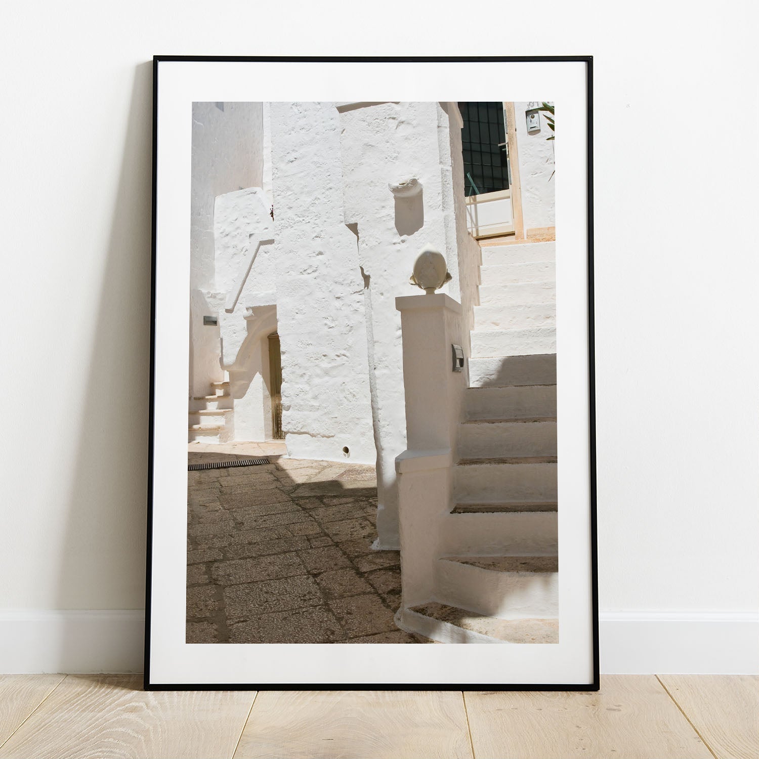 Wes Co Gallery Poster Sunlit Mediterranean Steps 5 x 7" Home Goods - Nature  Art Print