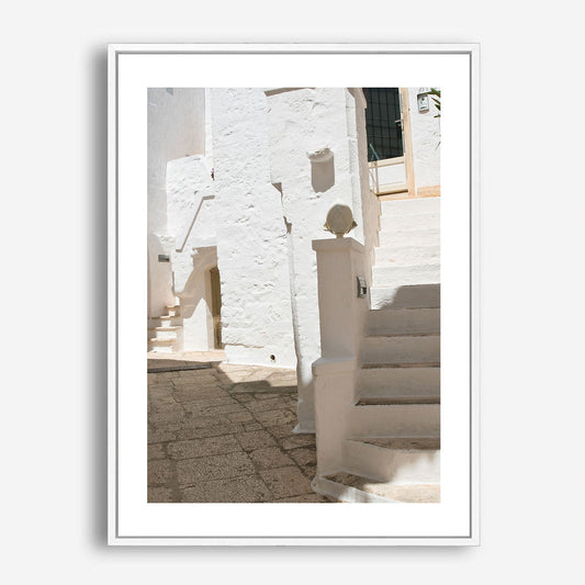 Wes Co Gallery Poster Sunlit Mediterranean Steps 5 x 7" Home Goods - Nature  Art Print