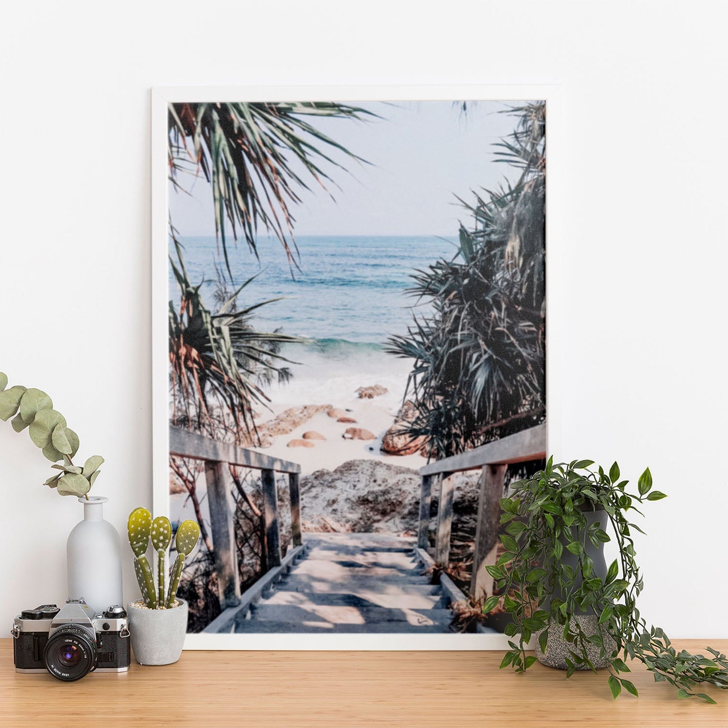 Wes Co Gallery Poster Wategos Beach Pathway 11 x 17" Home Goods - Nature  Art Print