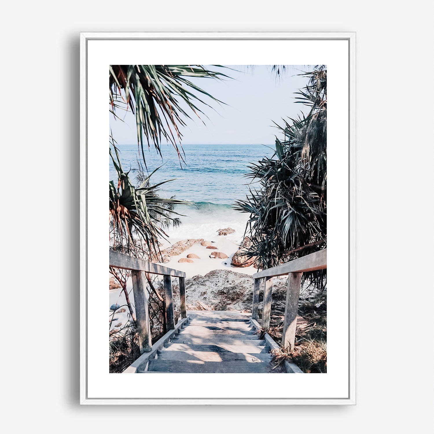 Wes Co Gallery Poster Wategos Beach Pathway 5 x 7" Home Goods - Nature  Art Print