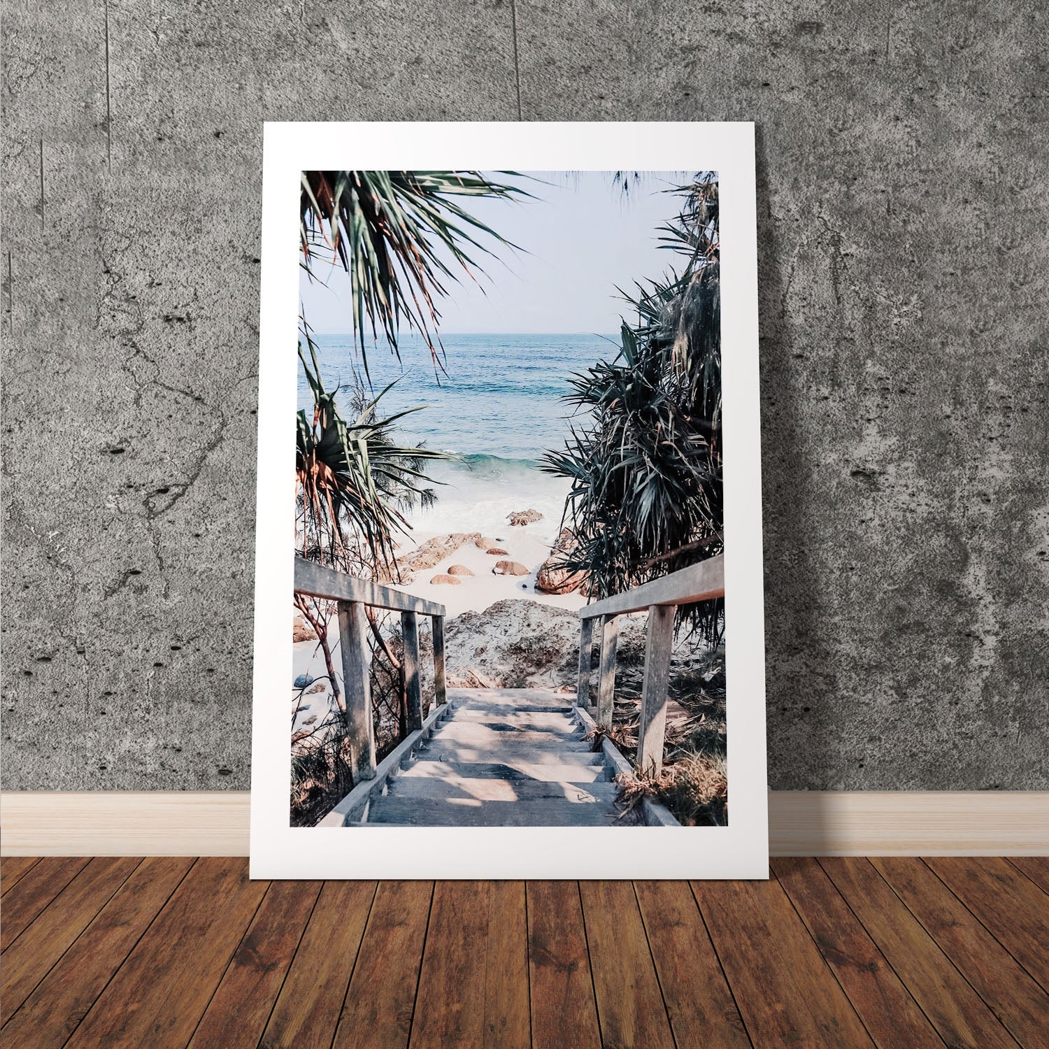 Wes Co Gallery Poster Wategos Beach Pathway 8 x 10" Home Goods - Nature  Art Print