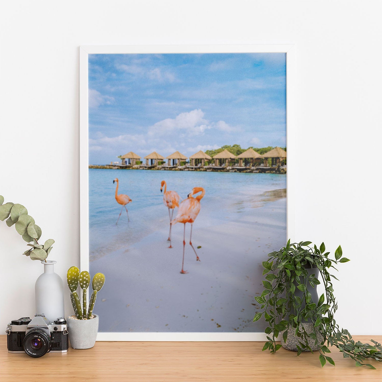 Wes Co Gallery Poster Flamingos by the Shore 11 x 17" Home Goods - Nature  Art Print