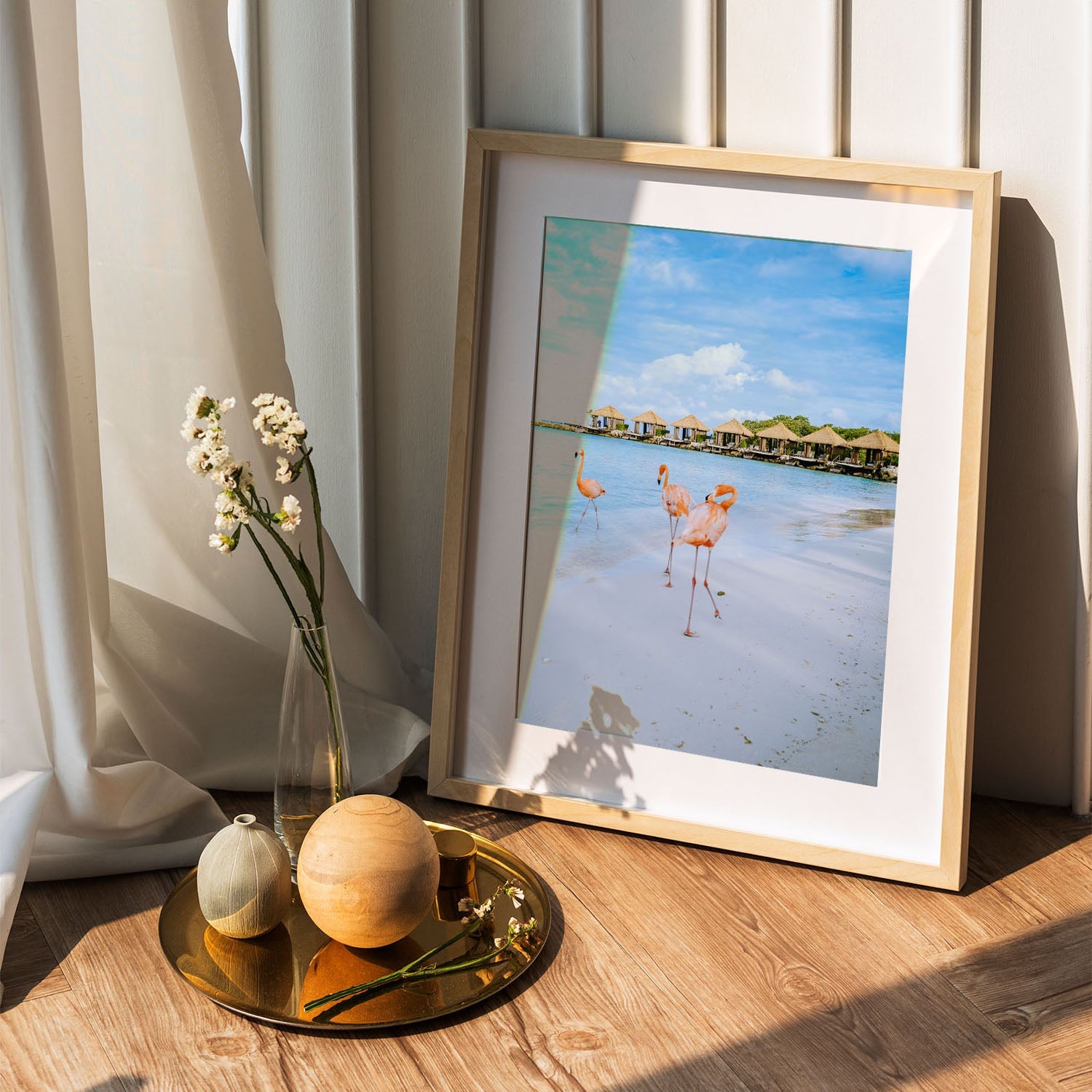 Wes Co Gallery Poster Flamingos by the Shore 5 x 7" Home Goods - Nature  Art Print