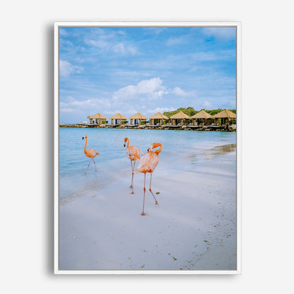 Wes Co Gallery Poster Flamingos by the Shore 8 x 10" Home Goods - Nature  Art Print