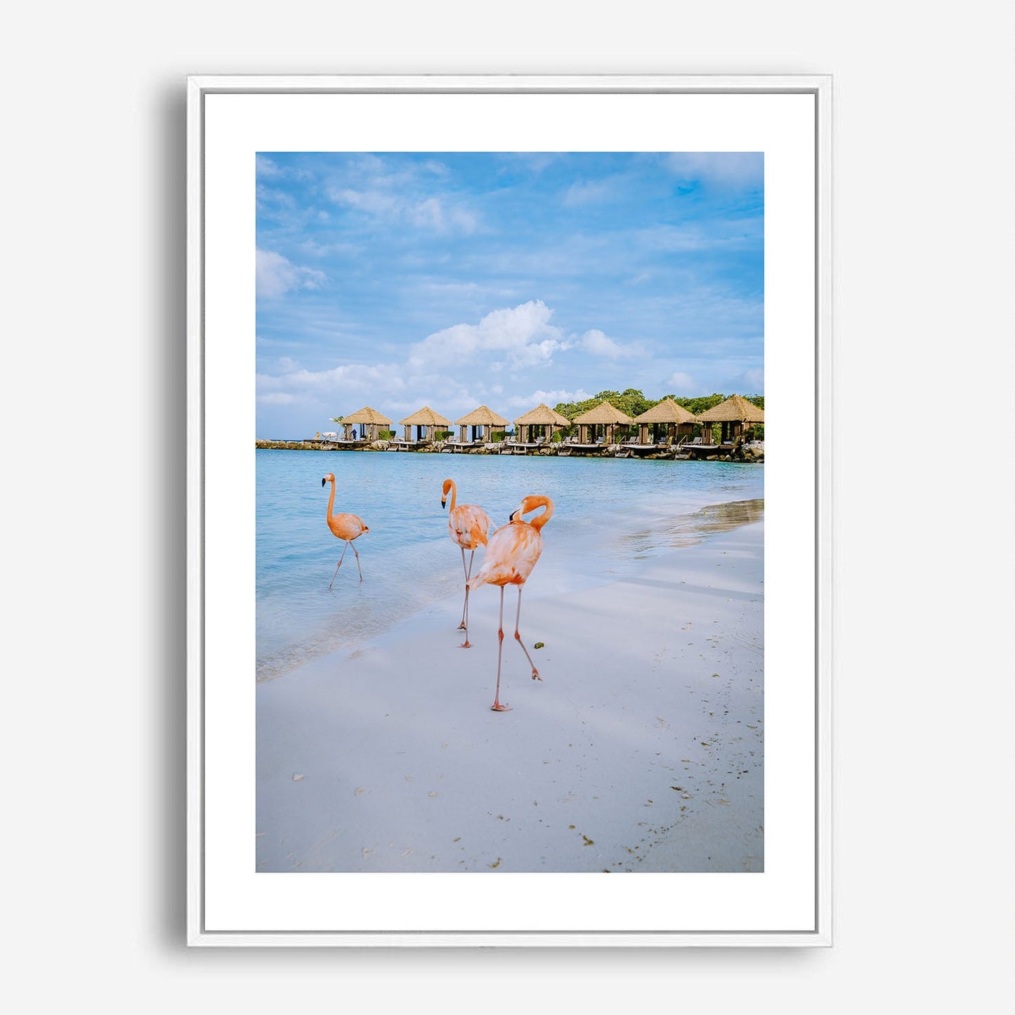 Wes Co Gallery Poster Flamingos by the Shore 5 x 7" Home Goods - Nature  Art Print