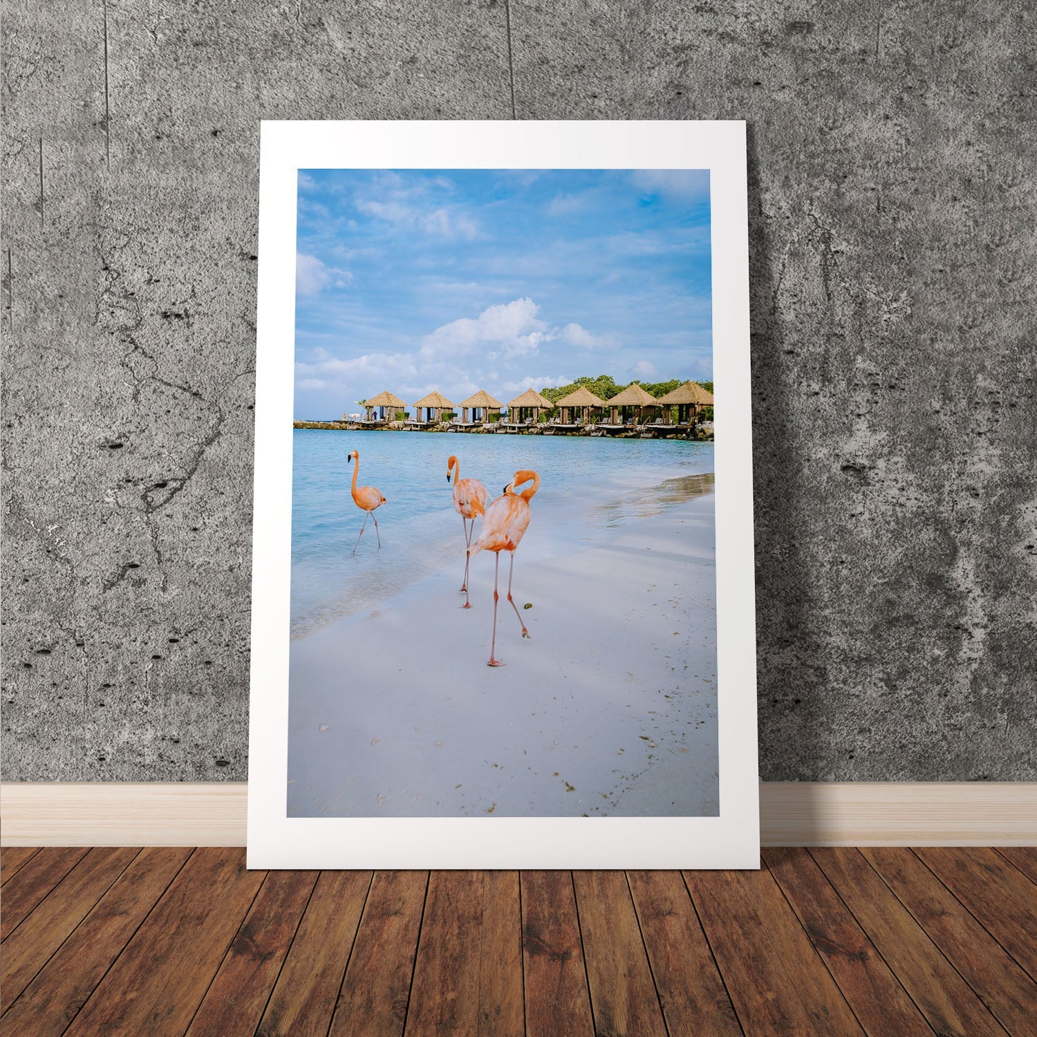 Wes Co Gallery Poster Flamingos by the Shore 8 x 10" Home Goods - Nature  Art Print