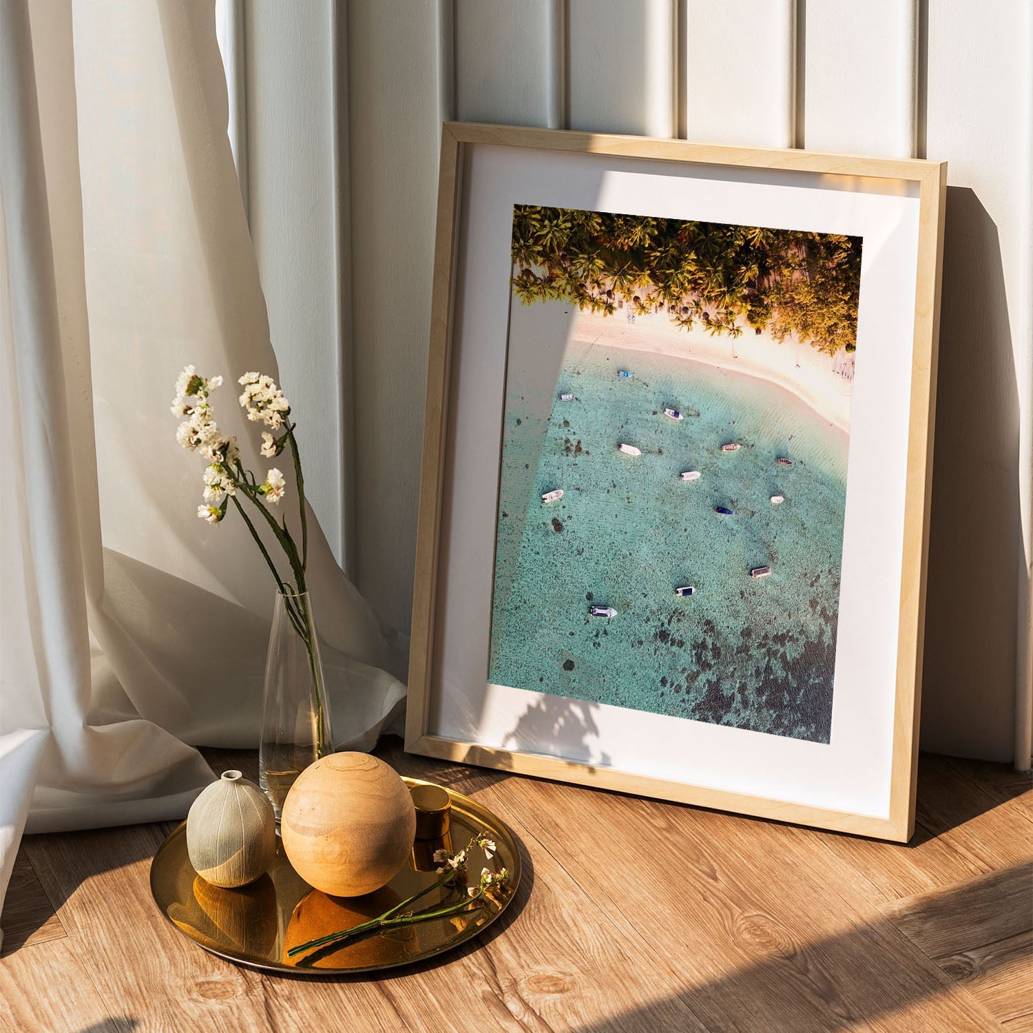 Wes Co Gallery Poster Tranquil Aerial Shoreline 5 x 7" Home Goods - Nature  Art Print