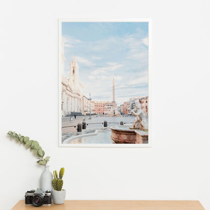 Wes Co Gallery Poster Serene Piazza at Dawn 11 x 17" Home Goods - Nature  Art Print