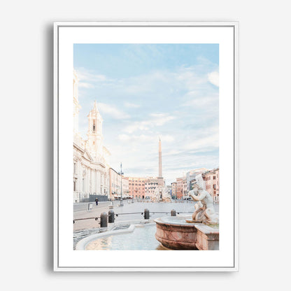 Wes Co Gallery Poster Serene Piazza at Dawn 5 x 7" Home Goods - Nature  Art Print