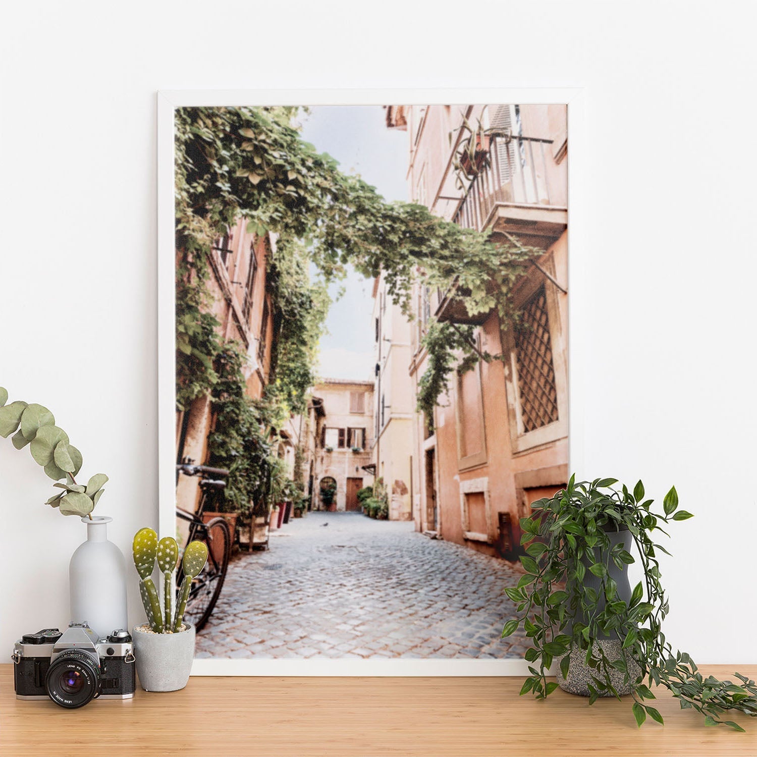 Wes Co Gallery Poster Charming Cobblestone Alley 11 x 17" Home Goods - Nature  Art Print