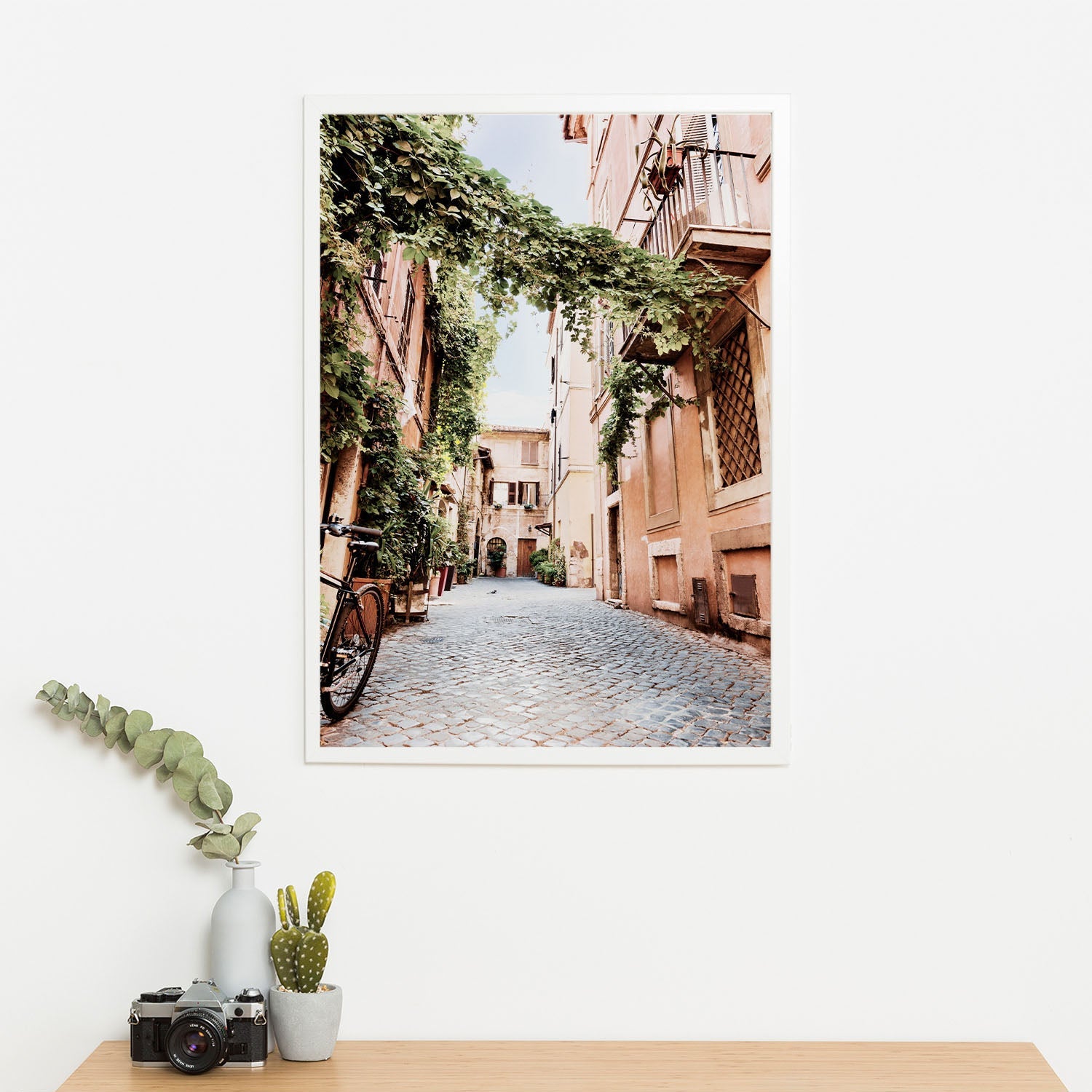 Wes Co Gallery Poster Charming Cobblestone Alley 11 x 17" Home Goods - Nature  Art Print