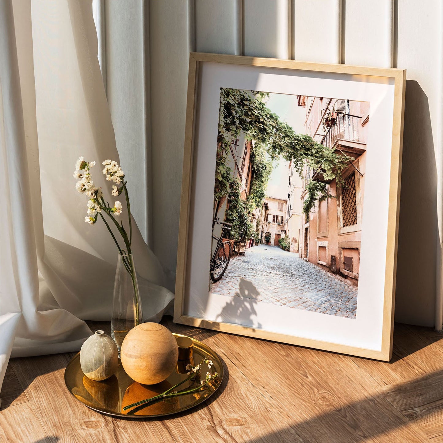 Wes Co Gallery Poster Charming Cobblestone Alley 5 x 7" Home Goods - Nature  Art Print