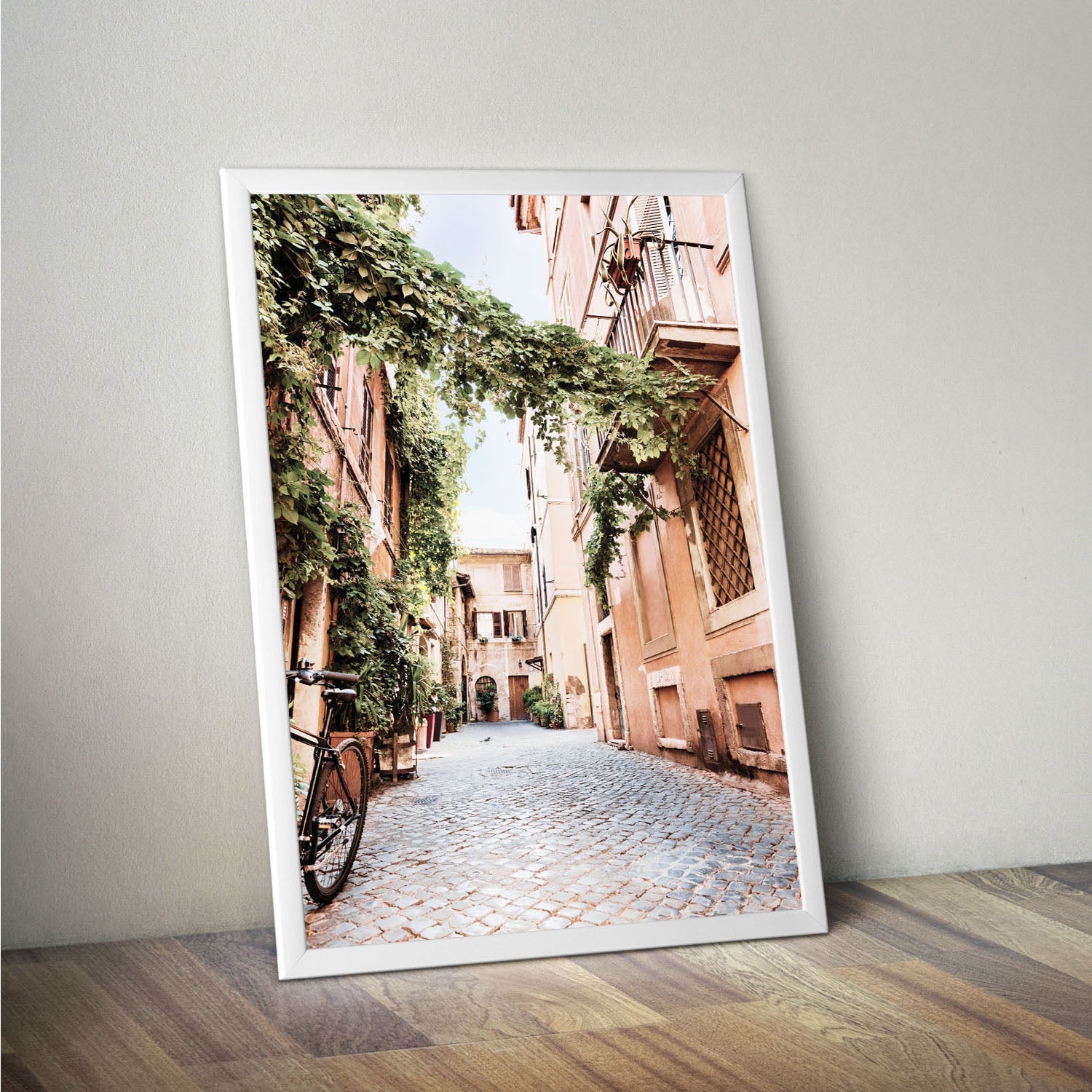 Wes Co Gallery Poster Charming Cobblestone Alley 11 x 17" Home Goods - Nature  Art Print