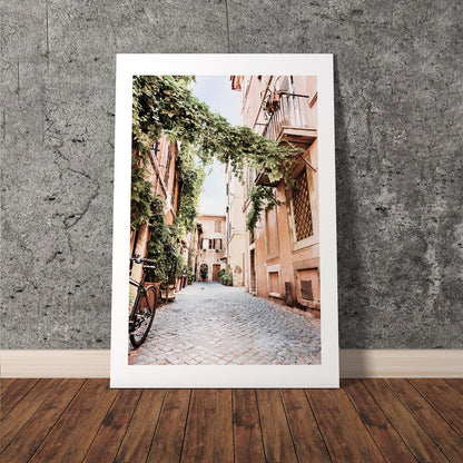 Wes Co Gallery Poster Charming Cobblestone Alley 8 x 10" Home Goods - Nature  Art Print