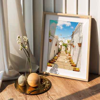 Wes Co Gallery Poster Flower Lined Alleyway 5 x 7" Home Goods - Nature  Art Print